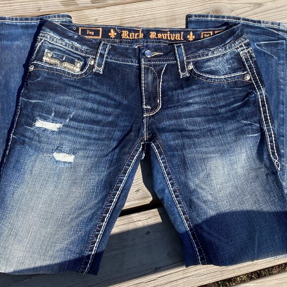 Rock Revival Women's Jeans, Easy Boot Cut, Size 28 Waist, Standard Length - Picture 2 of 10